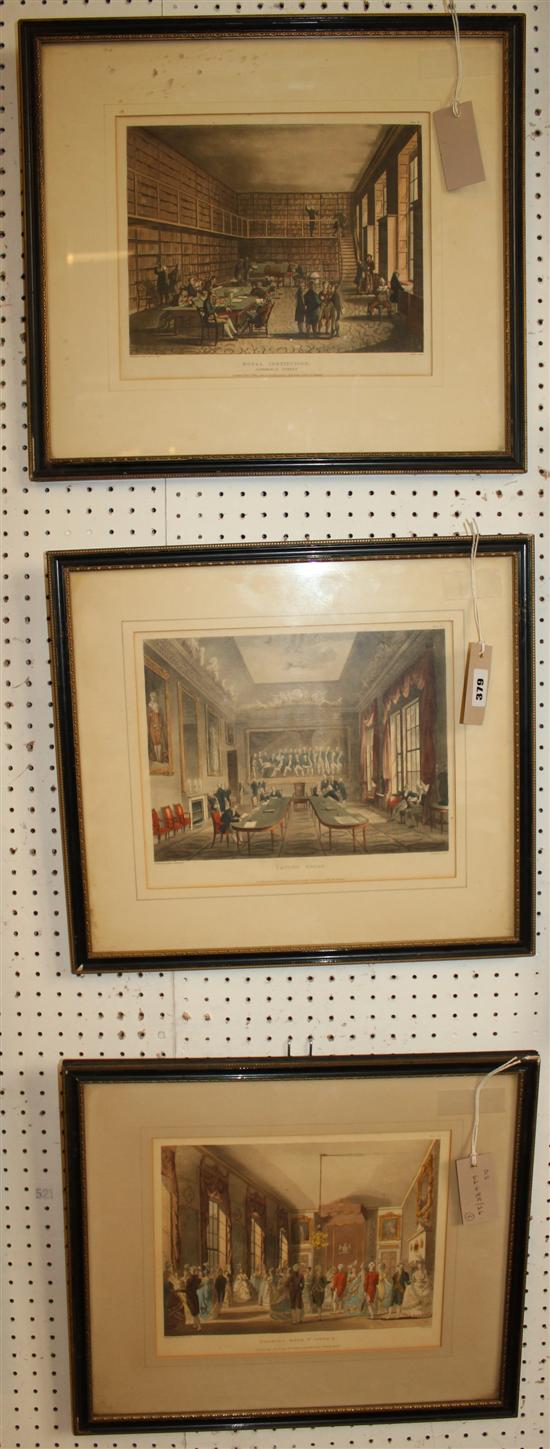 Five London scenes & interiors aquatints after Rowlandson & Pugin